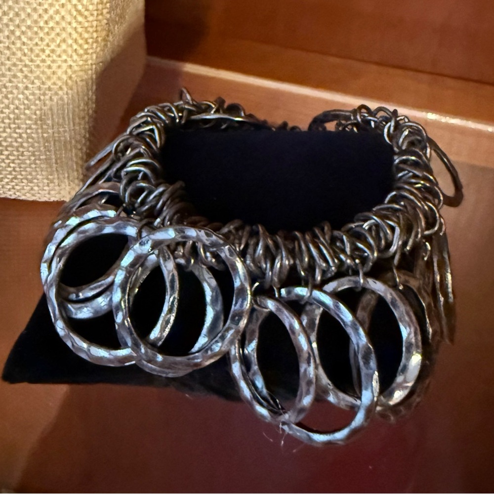Elegant Silver Bracelet with Circular Charms